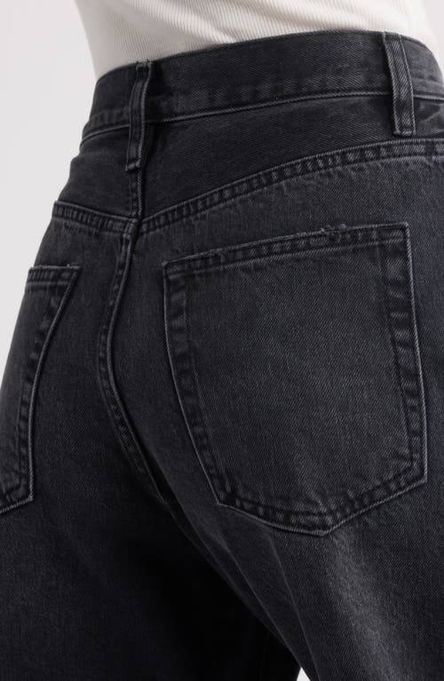 Frame The Bubble Raw Hem Crop Baggy Jeans