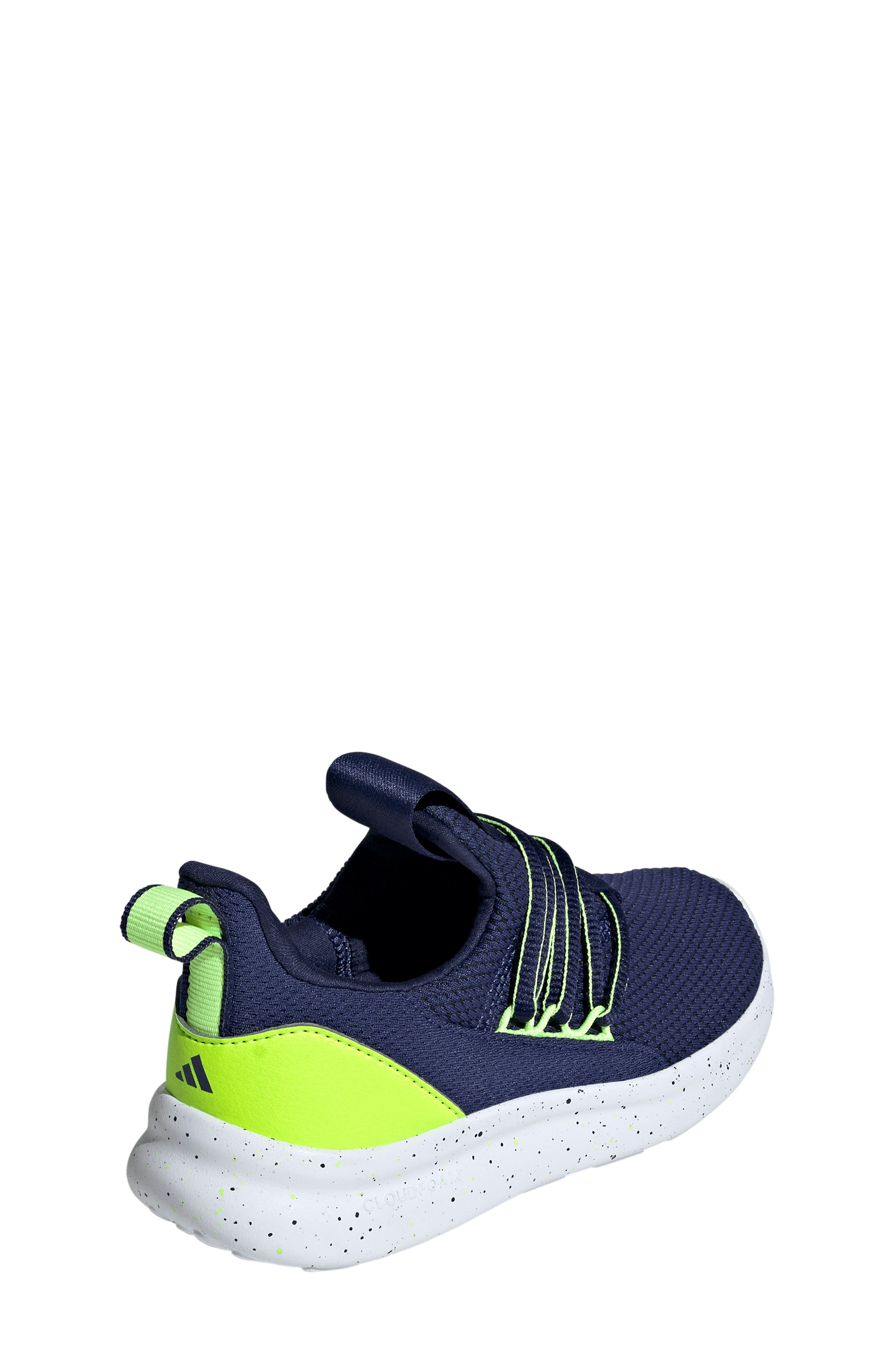 adidas Kids' Lite Racer Adapt 7.0 Sneaker, Alternate, color, Dark Blue/ Lemon/ Solar Slime