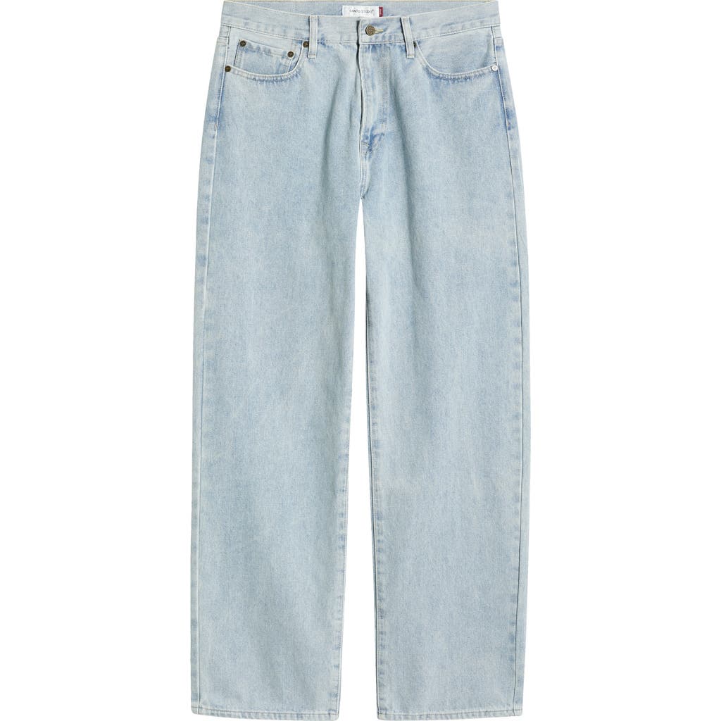 Santo Studio Roma Regular Straight Leg Jeans In Indigo Stone Washed