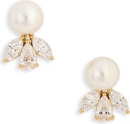 Nadri Chiara Faux Pearl & Cubic Zirconia Stud Earrings