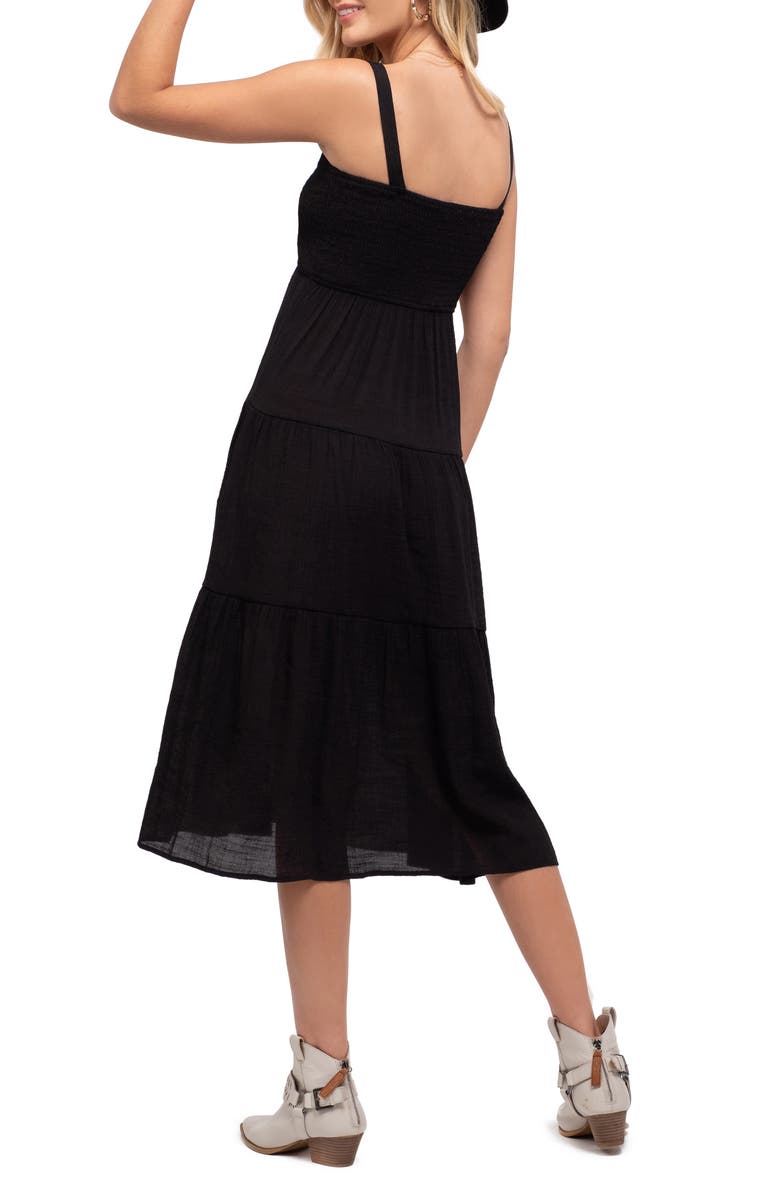 Blu Pepper Smocked Sleeveless Tiered Midi Dress, Alternate, color,