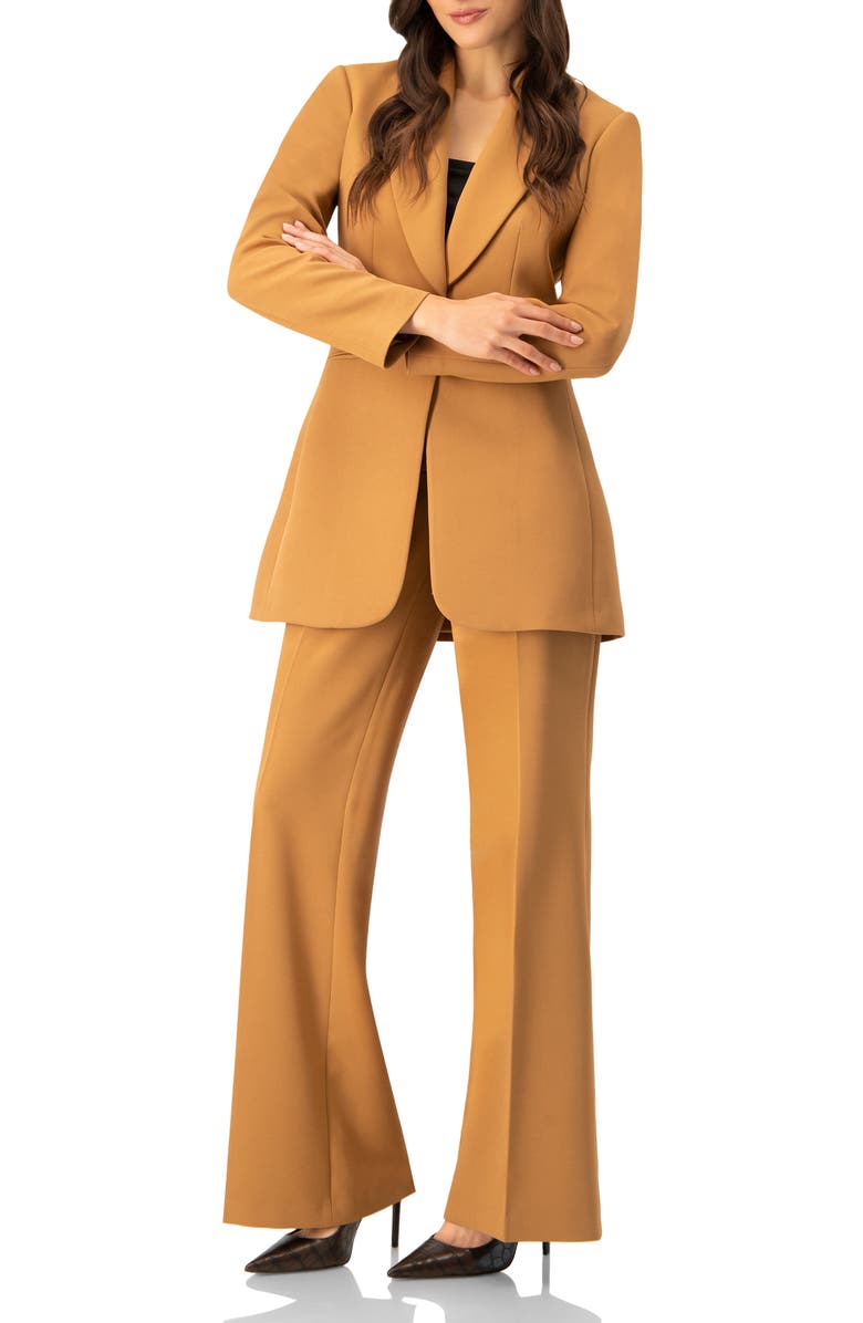 IVONNE Semi Flare Trousers, Alternate, color, Camel