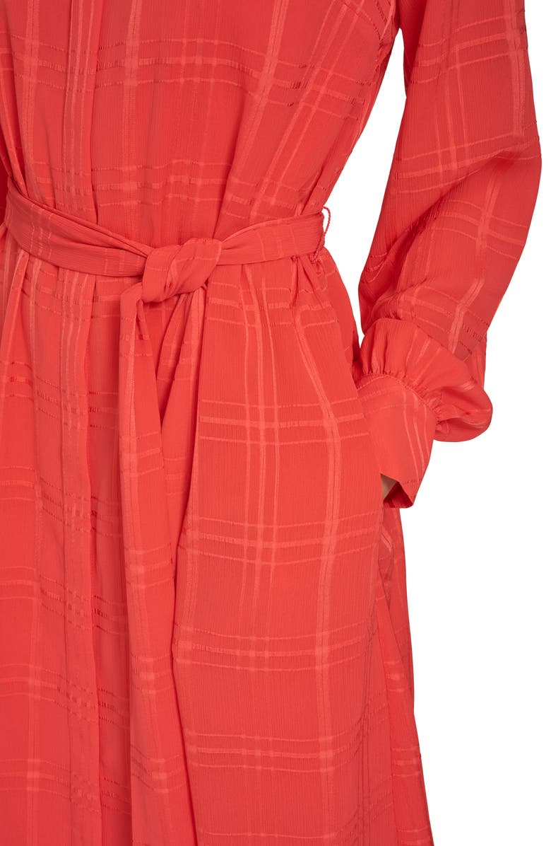 Calvin Klein Plaid Long Sleeve Chiffon Shirtdress, Alternate, color,