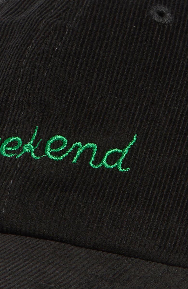 Clare V. Le Weekend Cotton Corduroy Baseball Cap, Alternate, color, Black Corduroy W/ Green