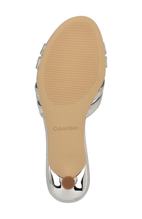 Calvin Klein Gabbie Kitten Heel Slide Sandal In Metallic
