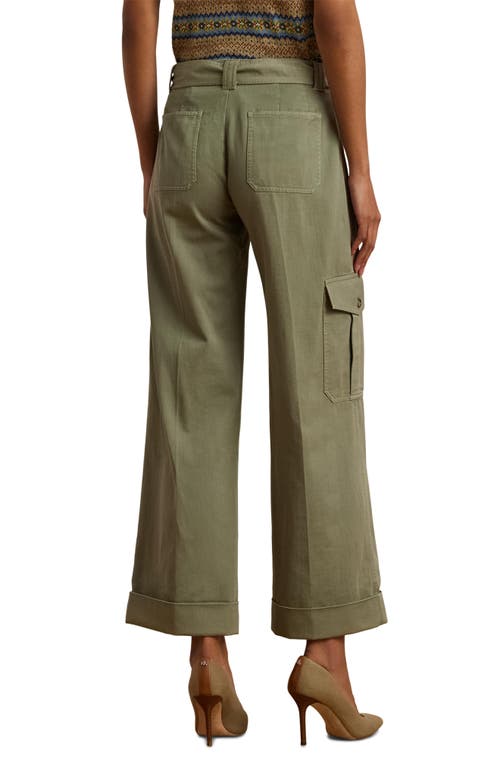 RALPH LAUREN LAUREN RALPH LAUREN COTTON TWILL WIDE LEG CARGO PANTS