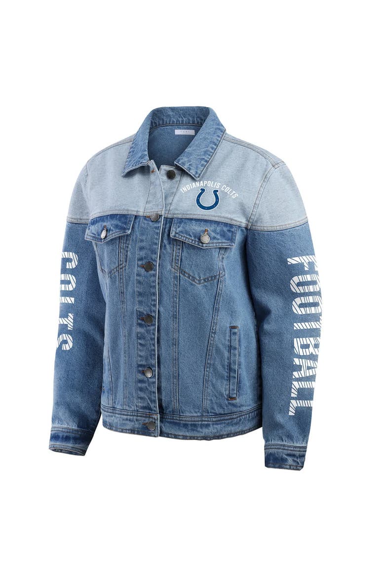 Women's WEAR by Erin Andrews  Indianapolis Colts Full-Button Denim Jacket, Alternate, color, Denim