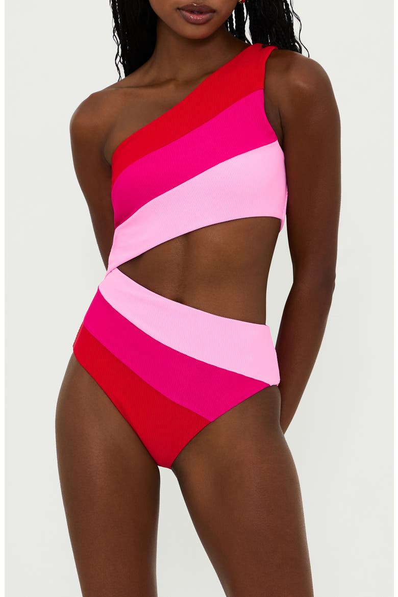 Joyce One-Piece Swimsuit, Alternate, color, GUMDROP COLORBLOCK