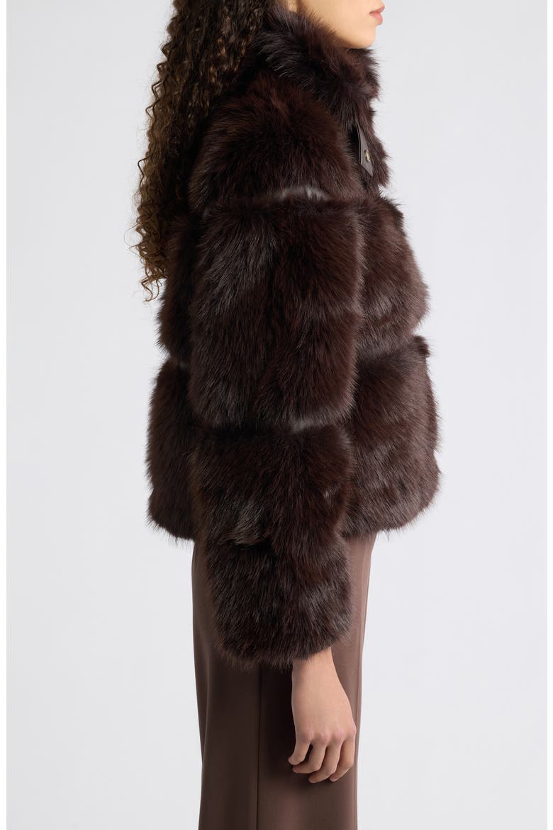 The Yael Faux Fur Coat, Alternate, color, CHOCOLATE
