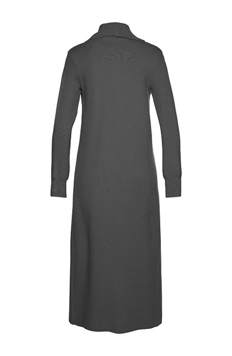 LASCANA Women's Long Knit Cardigan, Alternate, color, Charcoal Grey