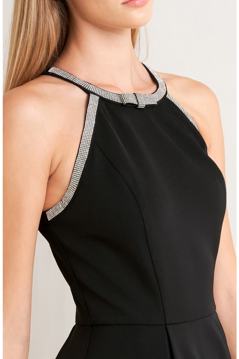 Rhinestone Sleeveless Midi Dress, Alternate, color, BLACK