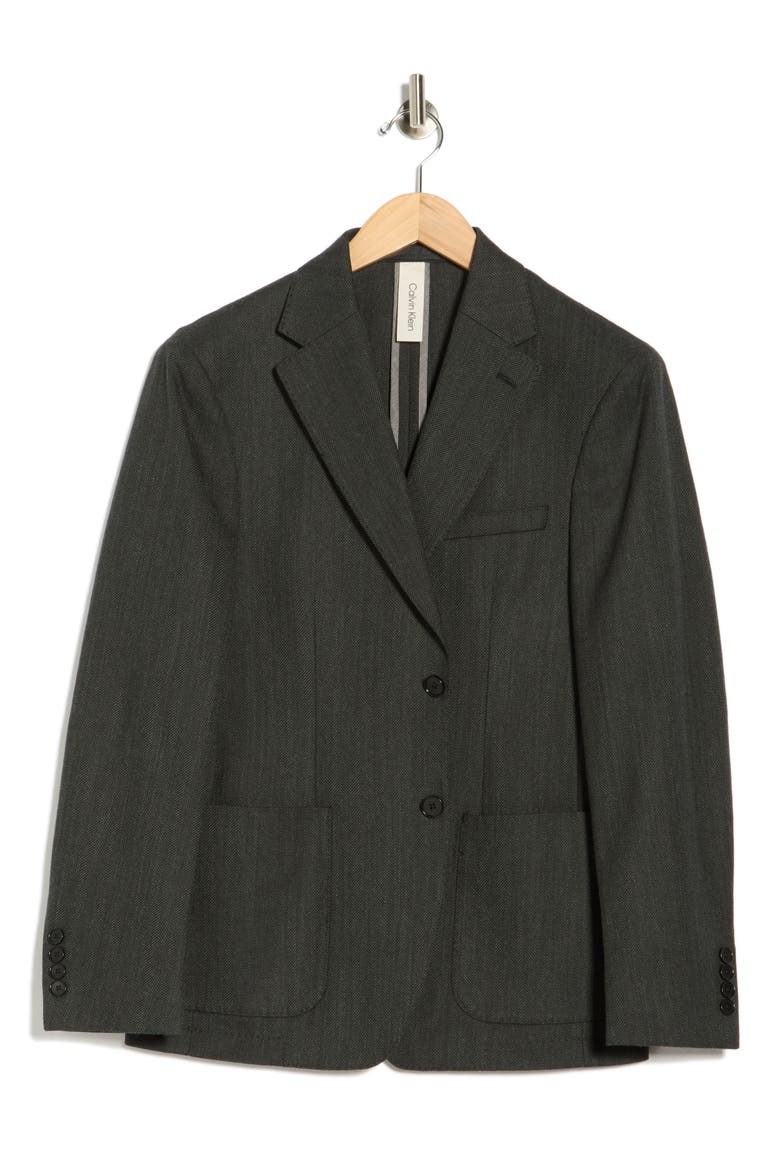 Herringbone Notch Lapel Sport Coat, Alternate, color, GREEN