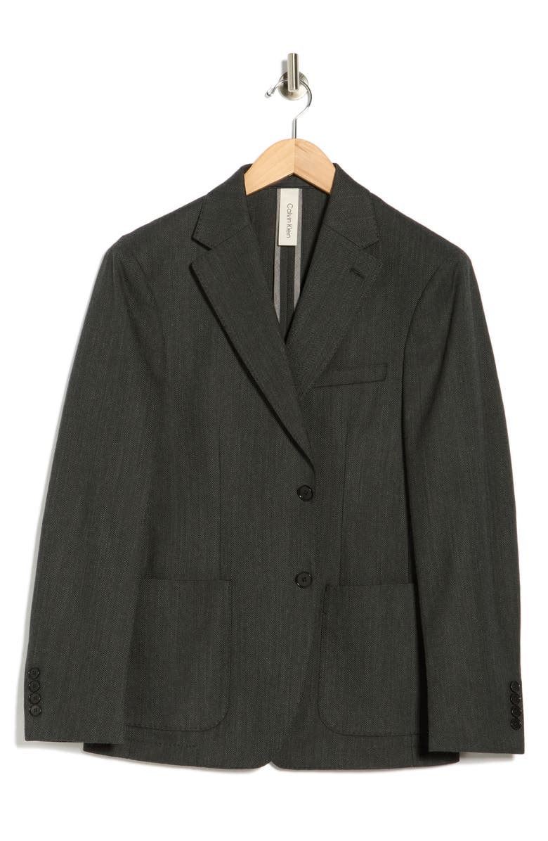 Calvin Klein Herringbone Notch Lapel Sport Coat, Main, color, Green