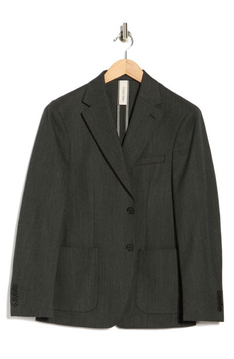 Herringbone Notch Lapel Sport Coat (Short, Regular & Long)