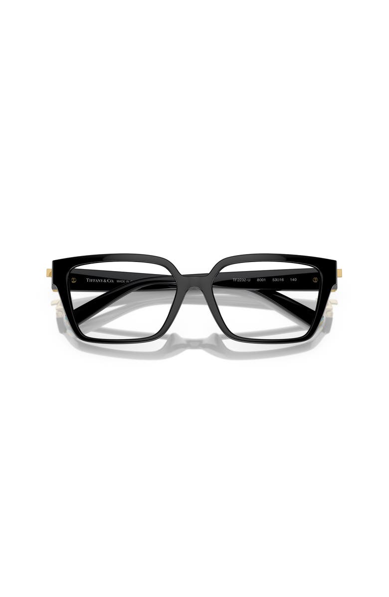 Tiffany & Co. 53mm Rectangle optical glasses, Alternate, color, Black