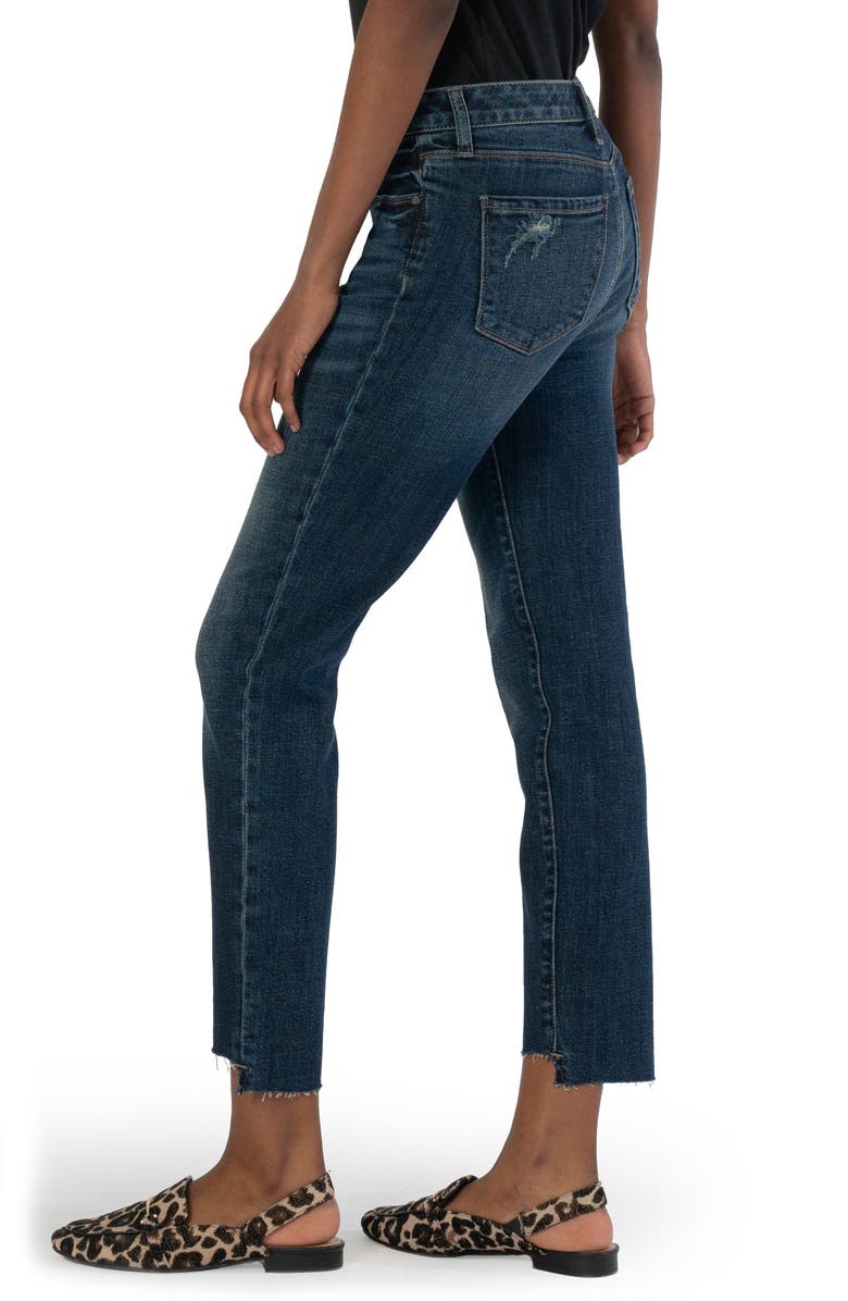 KUT from the Kloth Reese Fab Ab High Waist Raw Step Hem Straight Leg Jeans, Alternate, color, 
