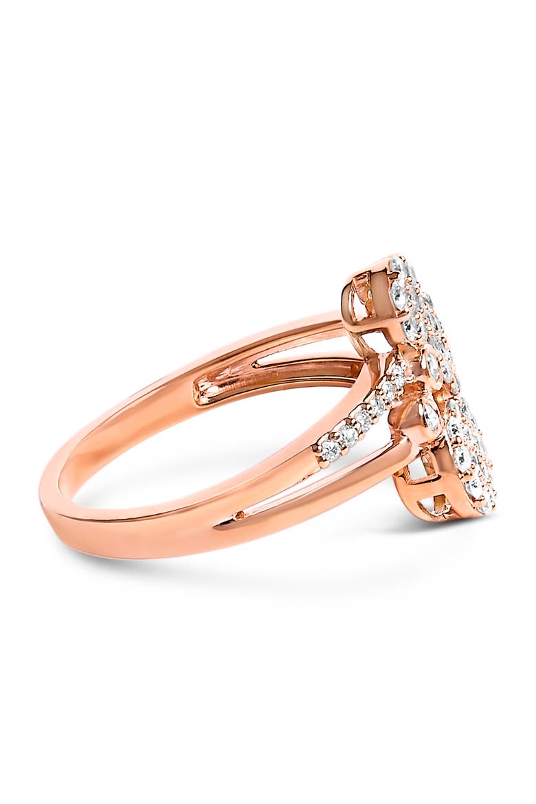 Silver 1/2 Cttw Diamond Scatter Composite Bypass Ring, Alternate, color, Rose