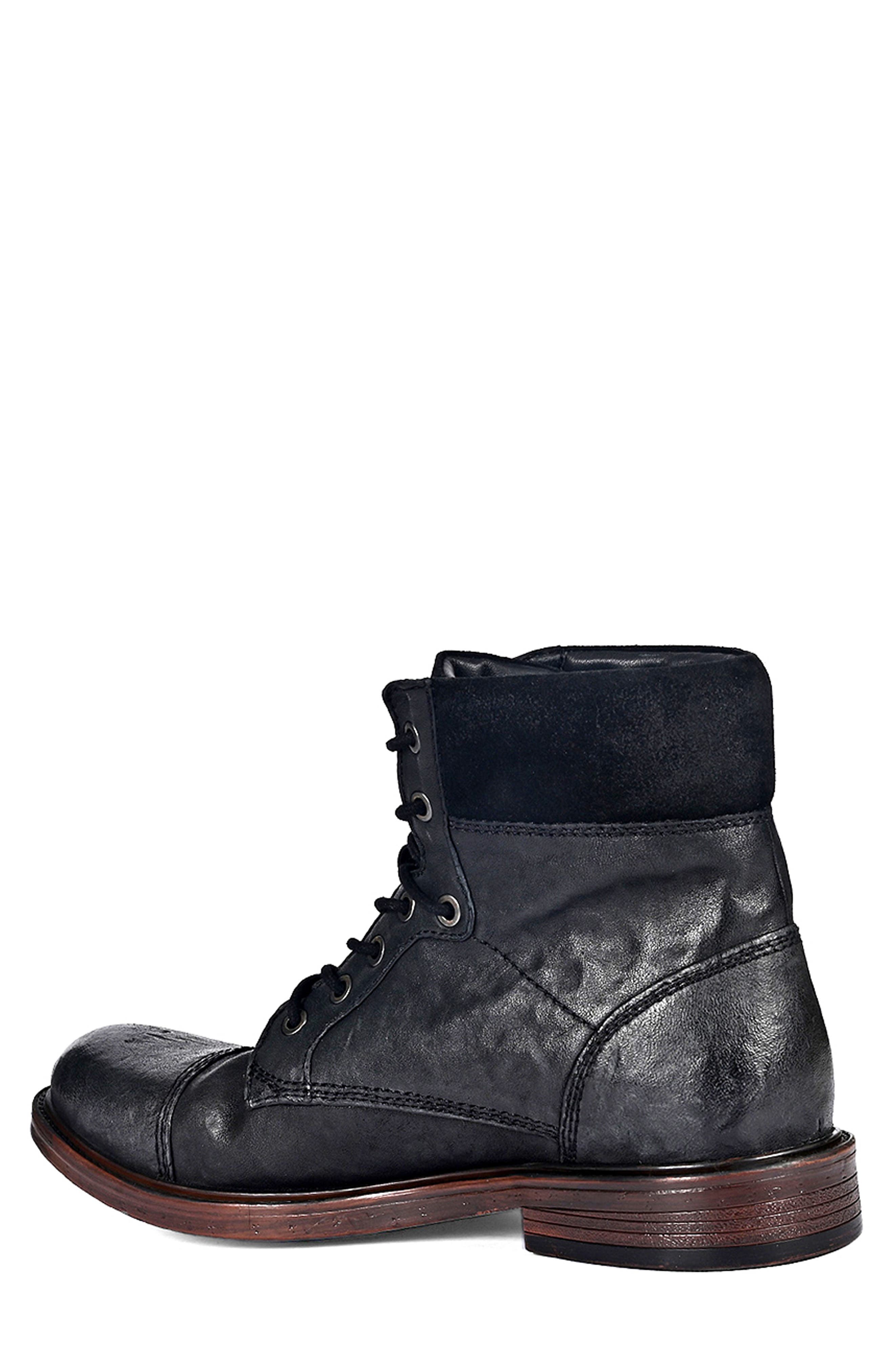 ROAN Lecture Leather Lace-Up Boot, Alternate, color, Black Napa