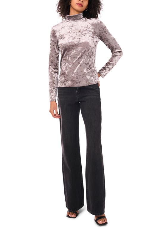1.state Mock Neck Long Sleeve Crushed Velvet Top In Gray