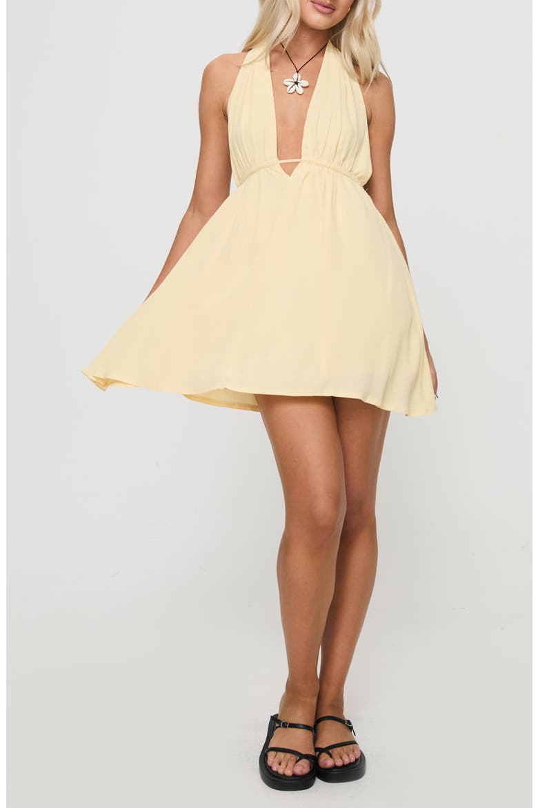 Saddler Halter Minidress, Main, color, YELLOW