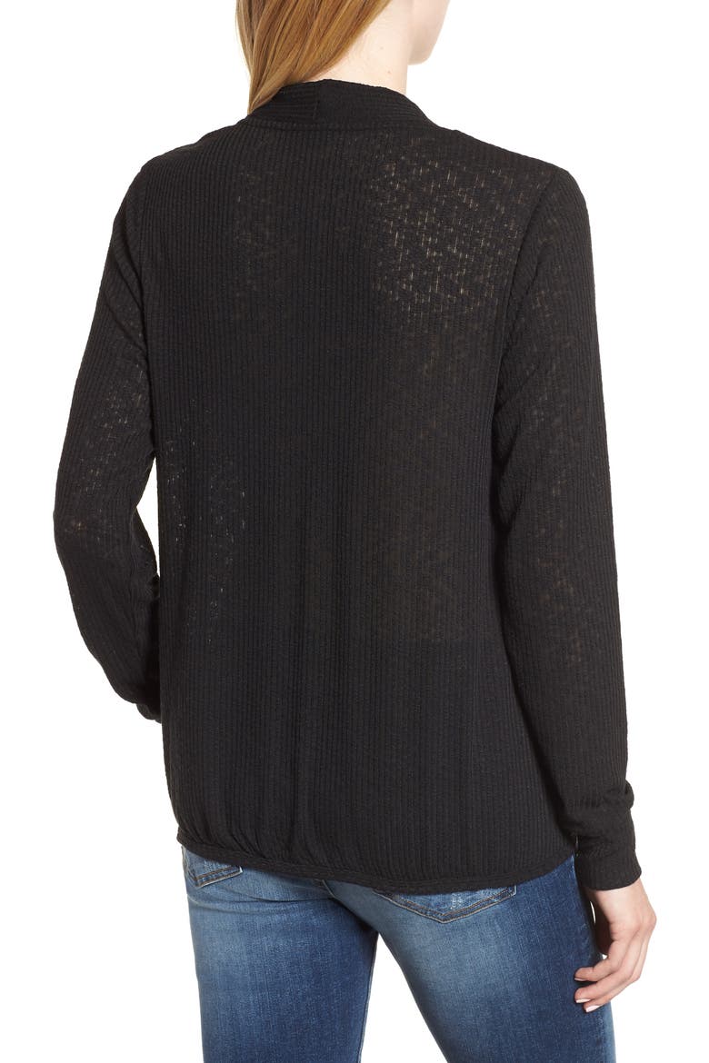 Faux Wrap Knit Top, Alternate, color, BLACK