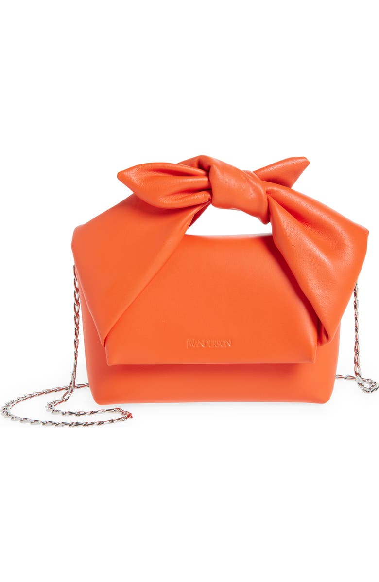 JW Anderson Small Twister Leather Crossbody Bag, Main, color, Orange