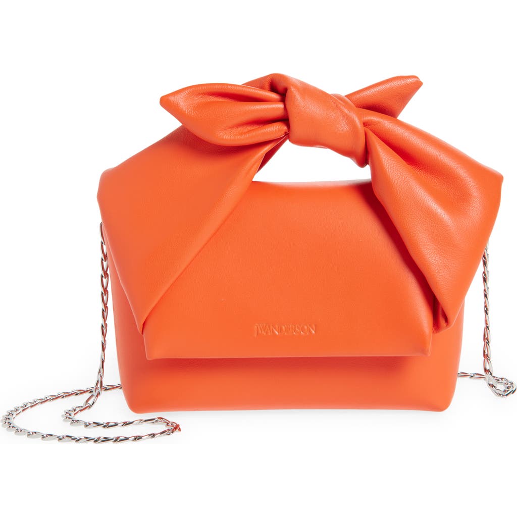 Jw Anderson Small Twister Leather Crossbody Bag In Orange