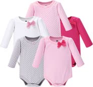 Hudson Baby Soft Cotton Long-Sleeve Bodysuits