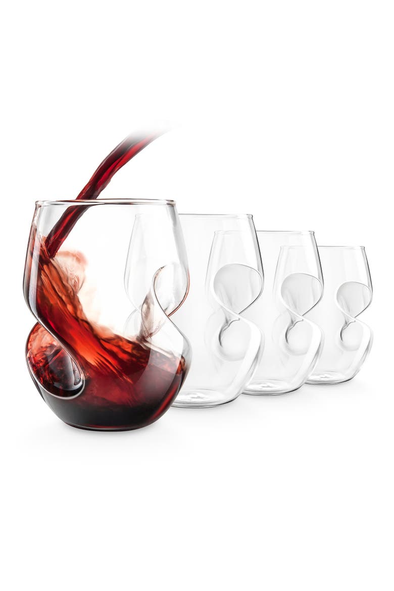 Conundrum Red Wine Glasses, Set of 4, Main, color, Clear
