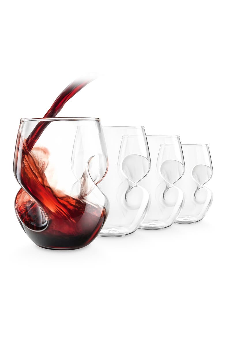 FINAL TOUCH Conundrum Red Wine Glasses, Set of 4, Main, color, Clear