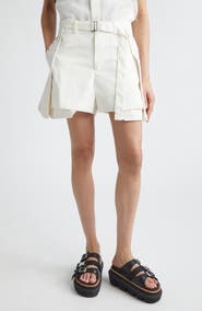 Sacai Hybrid Cotton Denim & Wool Shorts
