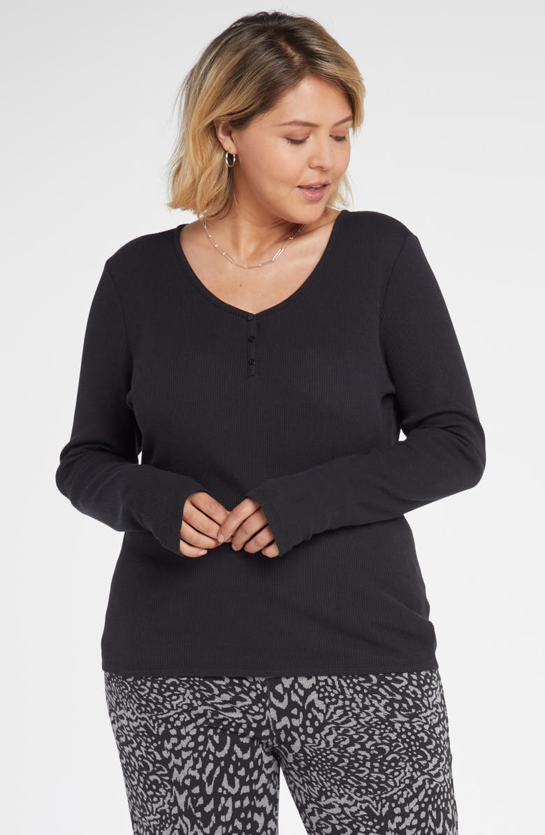 NYDJ Fitted Henley Thumbhole Top, Alternate, color, 