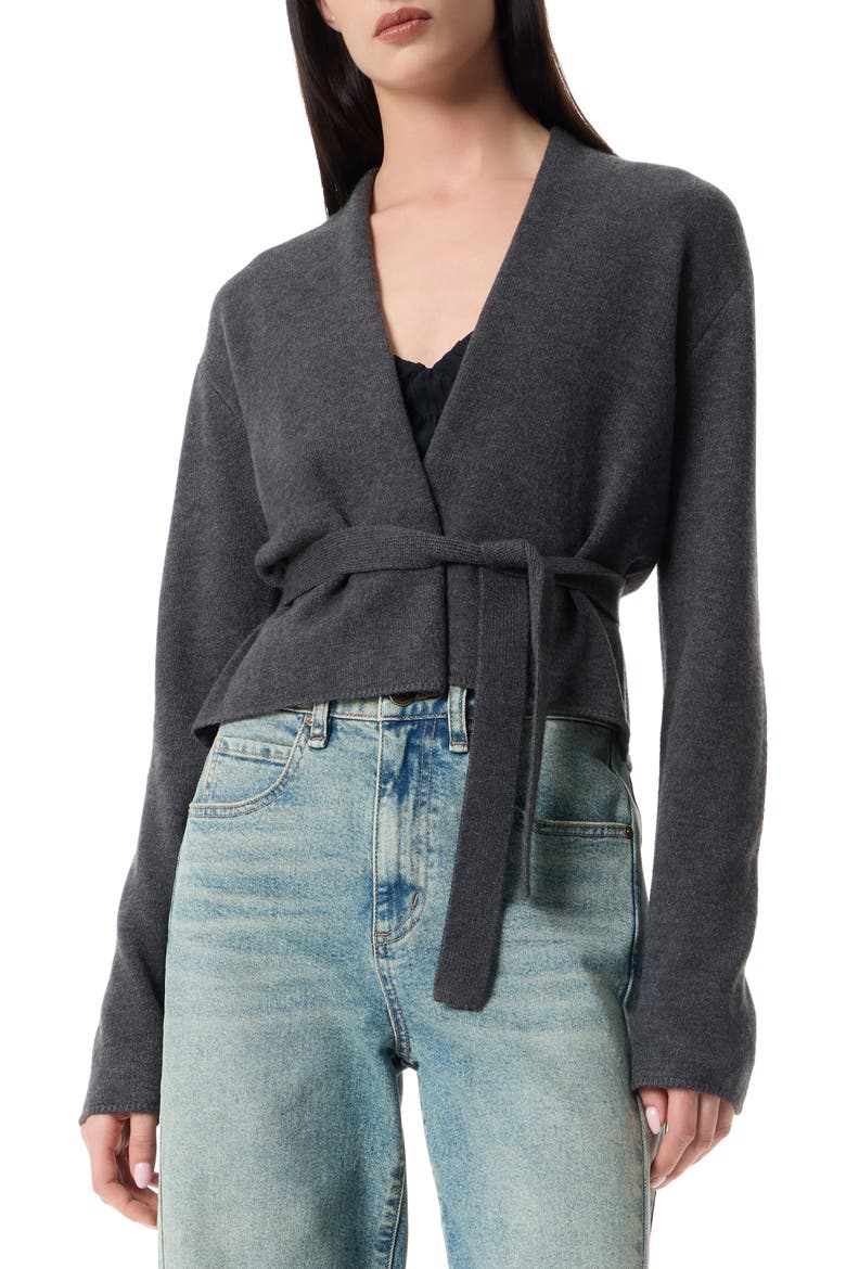 Florence Open Front Tie Waist Cardigan, Main, color, FLANNEL