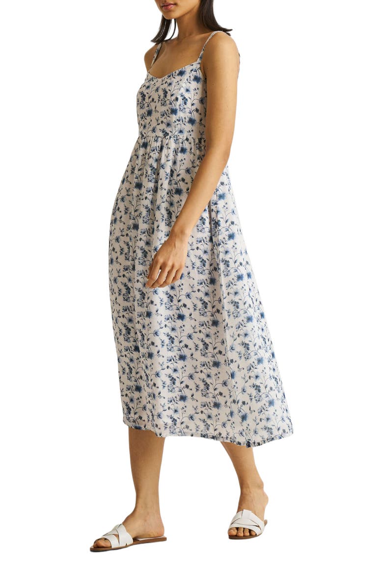 Strappy Gathered Midi Dress, Alternate, color, Wisteria Whimsy