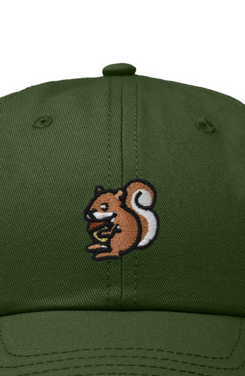 Dalix Squirrel Embroidered Outdoor Cap In Olive