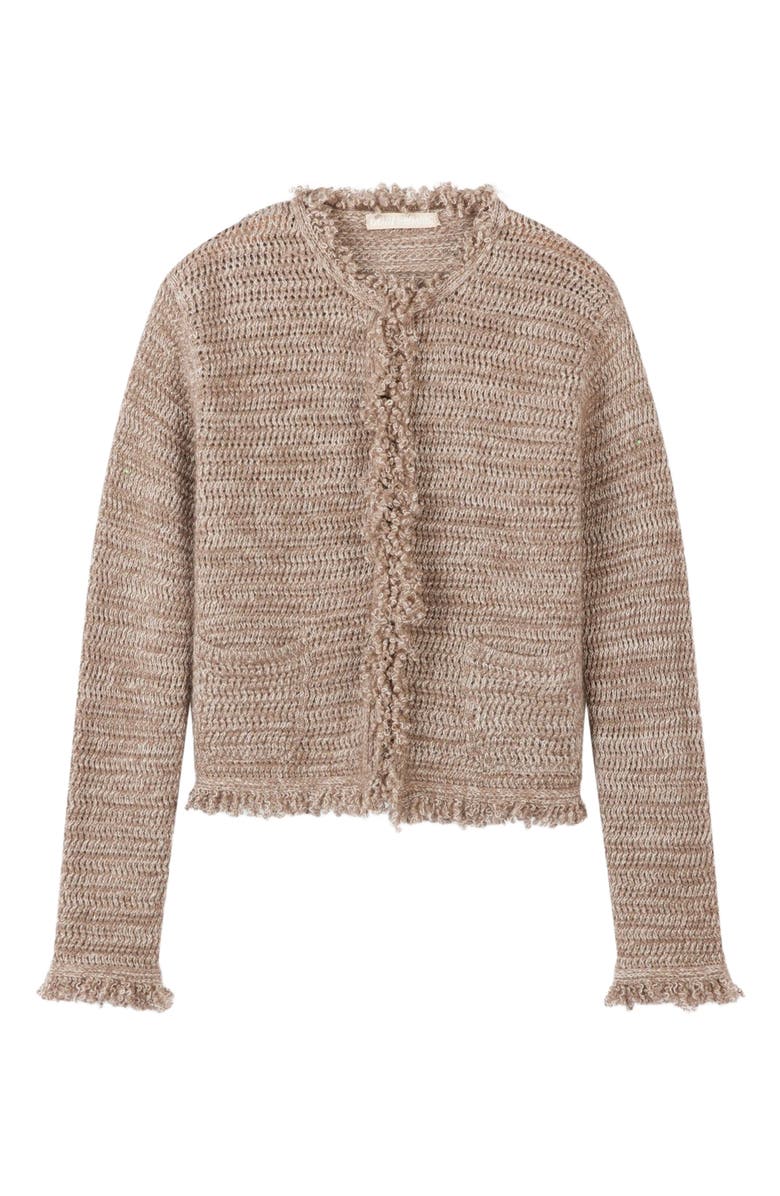 GOBI Mongolian Cashmere Women's Cashmere Cardigan with Frayed Edges, Alternate, color, 