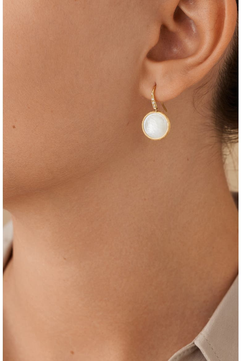 Jaipur Mother-of-Pearl & Diamond Drop Earrings, Alternate, color, YELLOW GOLD/ DIAMOND/ PEARL