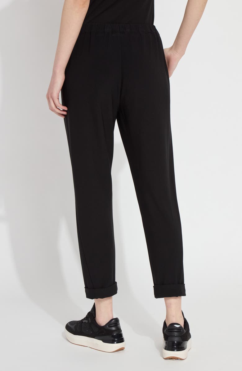 Lysse Julia Cuffed Stretch Crepe Ankle Drawstring Pants, Alternate, color, Black