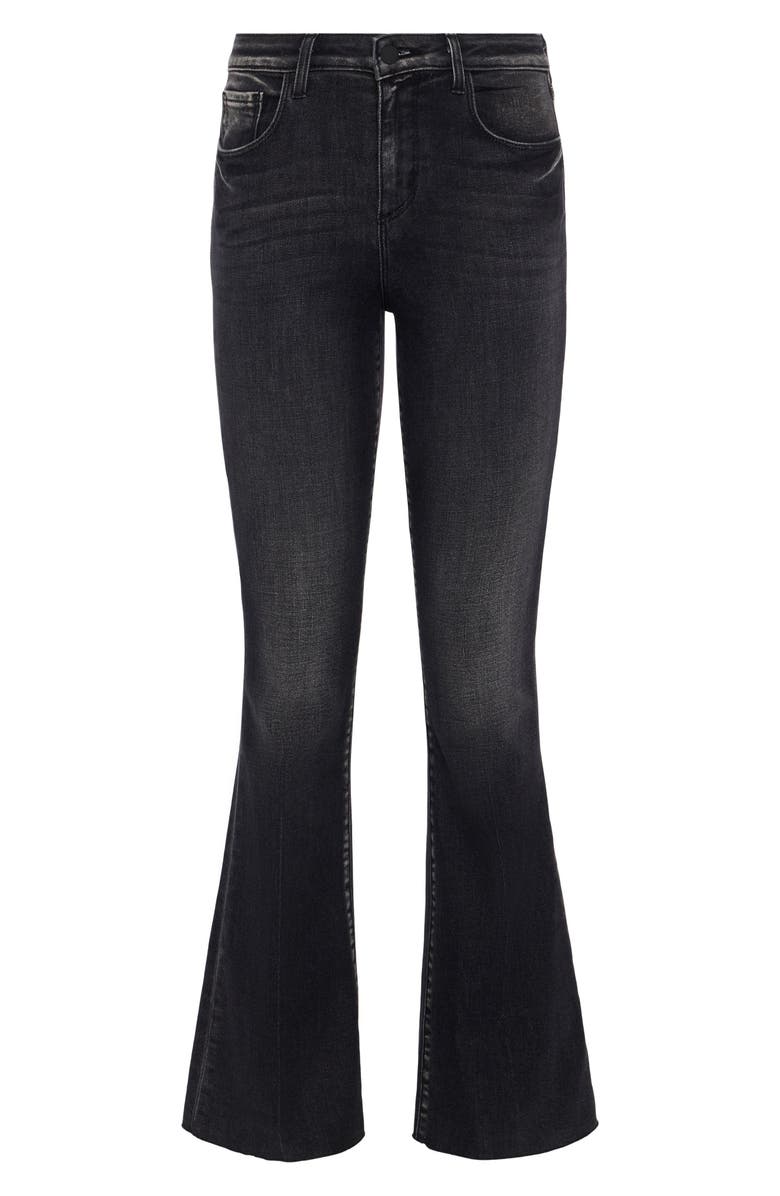 L'AGENCE Sera Flare Jeans, Alternate, color, Obsidian