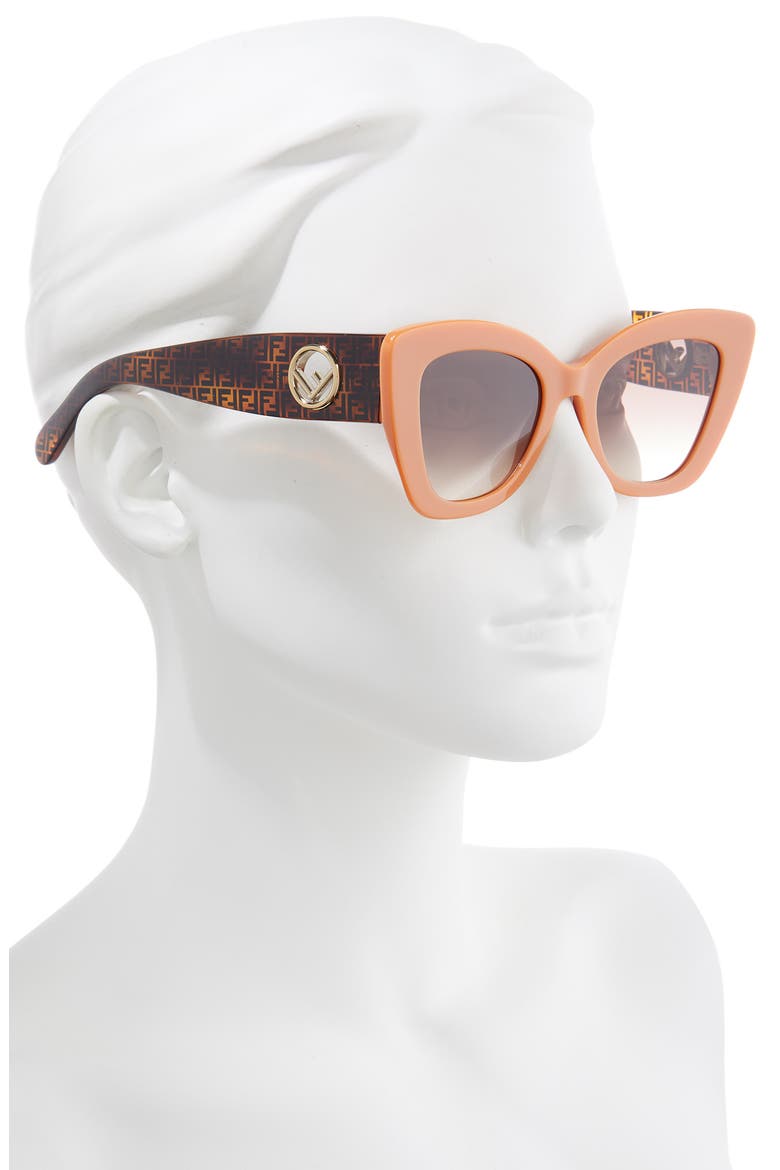 52mm Sunglasses, Alternate, color, ORANGE HAVANA/ BROWN GRADIENT