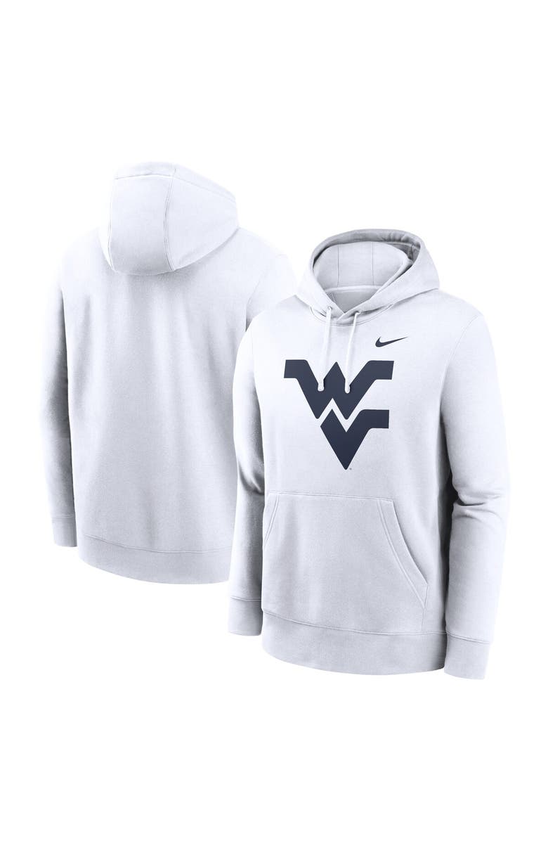 Nike Men's Nike White West Virginia Mountaineers Primetime Evergreen Club Fleece Pullover Hoodie, Main, color, 