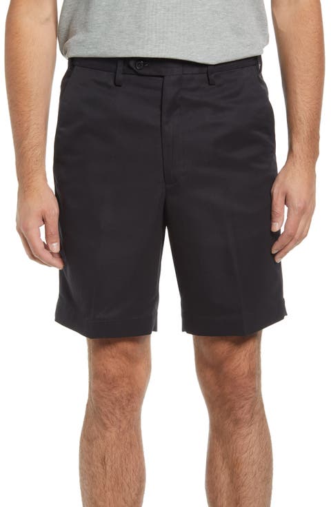 Microfiber Self Sizer Flat Front Shorts
