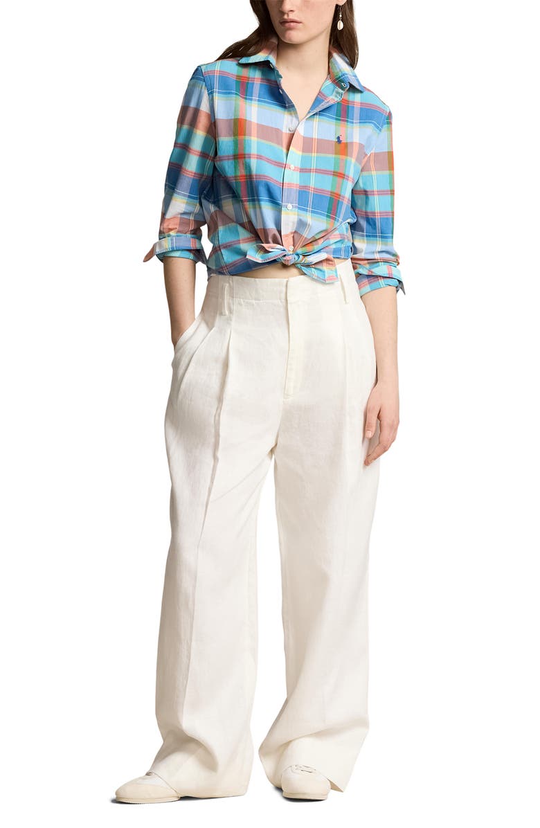 Polo Ralph Lauren Plaid Cotton Button-Up Shirt, Alternate, color, 