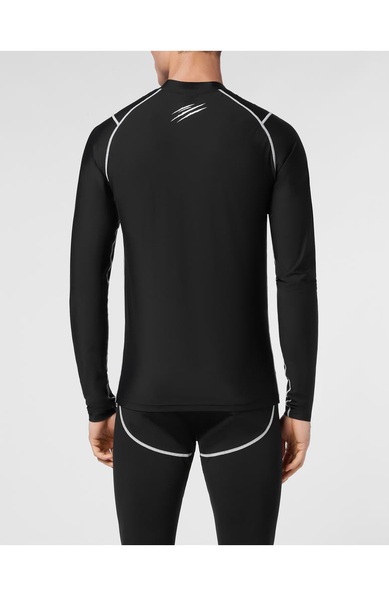PLEIN SPORT Second Skin Dry-Fit T-Shirt Round Neck Ls Scratch Men, Alternate, color, Black