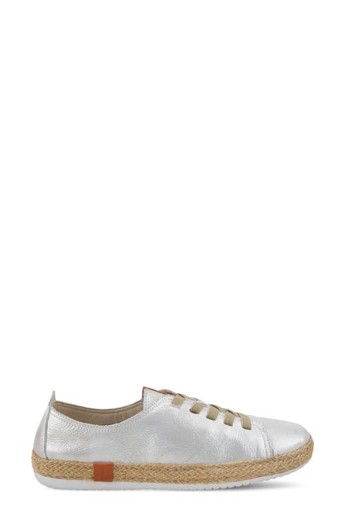 Spring Step Eloya Espadrille Sneaker In Silver Metallic