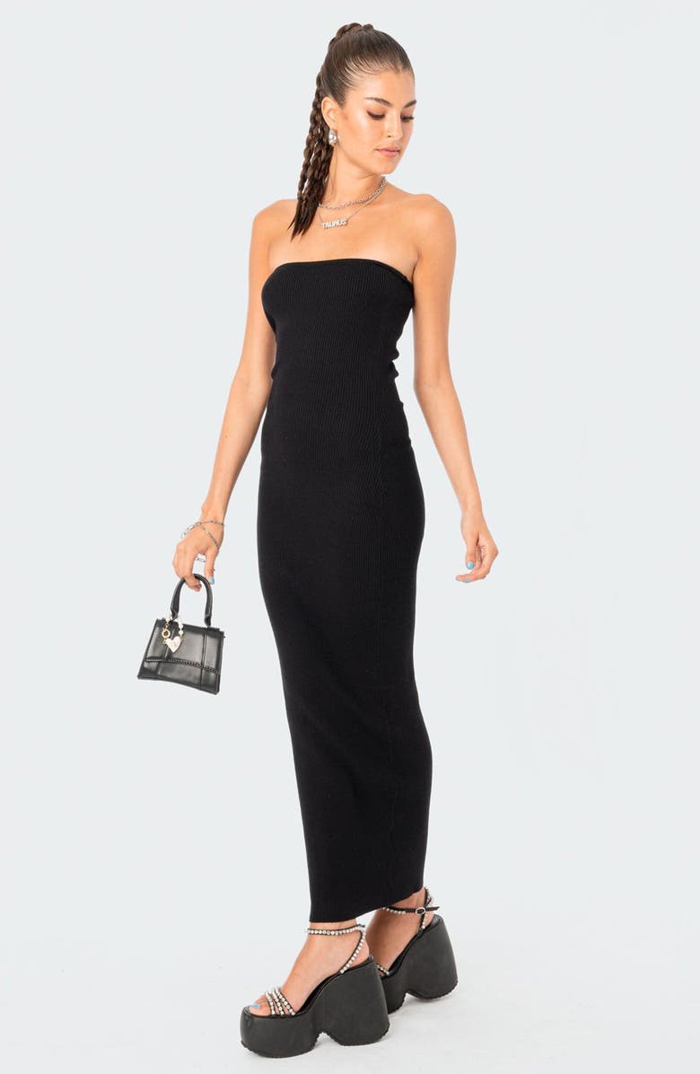 EDIKTED Paola Strapless Knit Maxi Dress, Alternate, color, 