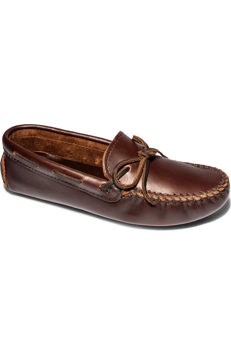 Minnetonka Driving Shoe, Main, color, Dark Brown Lariat