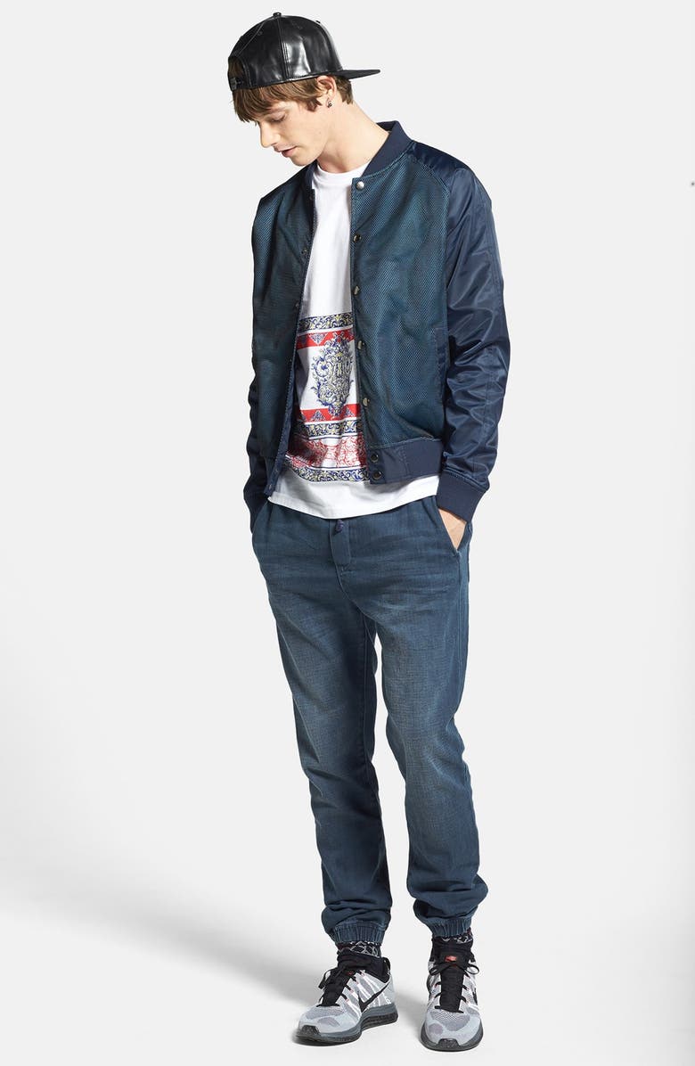 Topman Denim Jogger Sweatpants, Alternate, color,