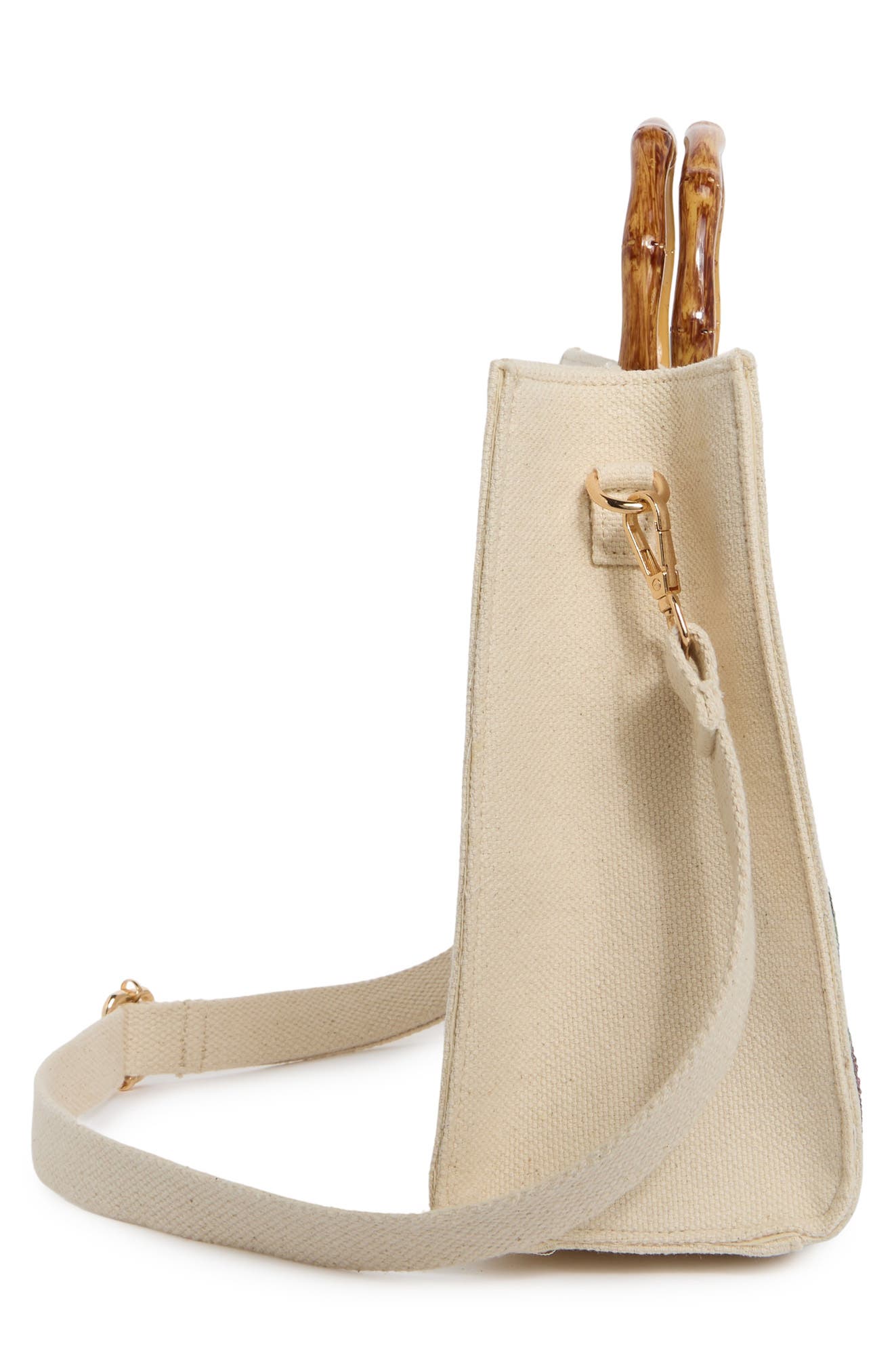 Collection XIIX Beaded Veggie Bamboo Handle Tote Bag, Alternate, color, Natural