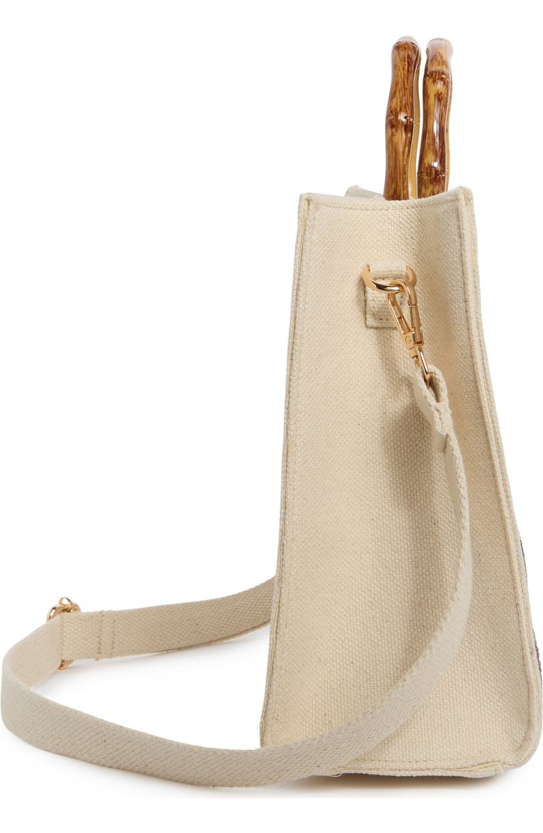 Collection XIIX Beaded Veggie Bamboo Handle Tote Bag, Alternate, color, Natural